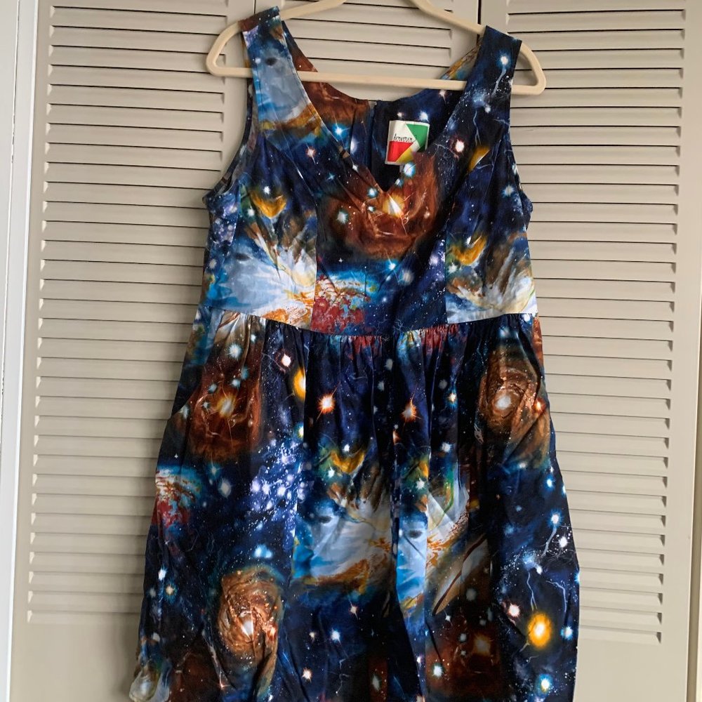 Outer Space Sleeveless V-Neck Dress WITH POCKETS